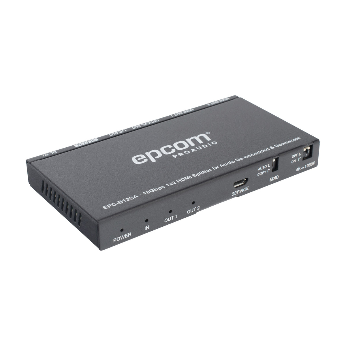 1x2 HDMI Splitter |4K@60Hz | Audio Extractor | Down Scaler | HDR 4:4:4 | EDID | 18Gbps